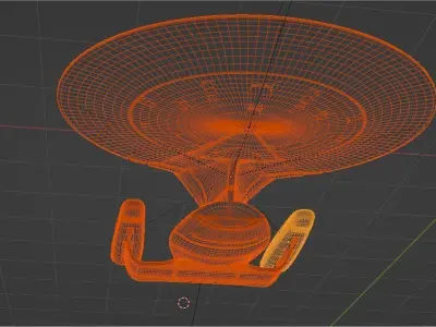 Enterprise D from Star Trek TNG Galaxy Class Starship Low-poly 3D model