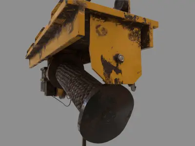 Defect scifi crane  Low-poly 3D model