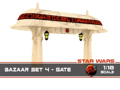 Ralph McQuarries Bazaar  - Set 4 - Gate  1-18 scale 3D print model