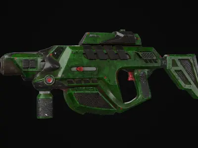 Sci fi Kinetic rifle Low-poly 3D model