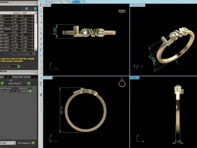 Diamond Ring For Women 3d Print Model 3D print model 47