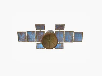 Satellite A11 Destroyed - SciFi Space Design Low-poly 3D model