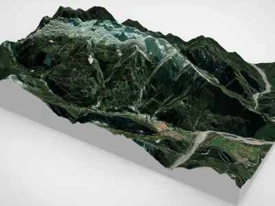 Mountain landscape Monte Colon Province of Pordenone Italy 3D model
