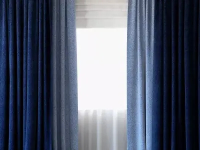 Curtains 13 Curtains with Tulle 3D model