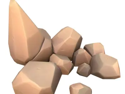 Cartoon rock Low-poly 3D model
