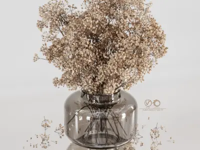 plants bouquet vase 26 3D model