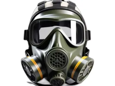 Realistic Military Gas Mask Respirator Low-poly 3D model