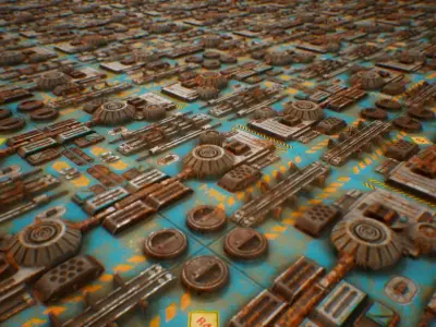 PBR Sci-Fi Industrial Texture 25 Low-poly 3D model