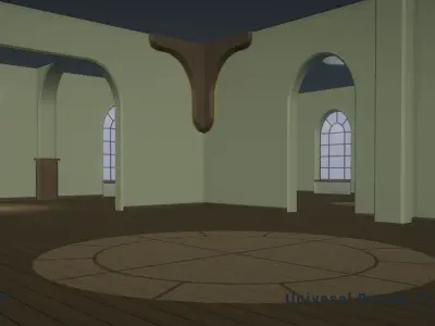 Modular Open Space 01 Unity Asset Low-poly 3D model