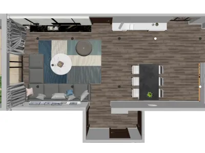 Living Room Dining Room 3D model