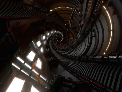 Scifi Hallway Pack Low-poly 3D model