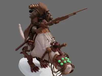 Dark Mech Rat Riders 3D print model