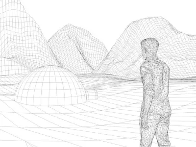 snow mountains  landscape Free low-poly 3D model