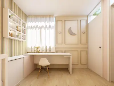Modern Kids Bedroom - Full Interior Scene SketchUp and Blender 3D model