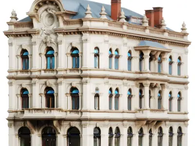 Classic European City Building 3D Model 3D model