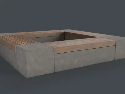 Modern Outdoor Bench 115 PBR Game Ready Low-poly 3D model
