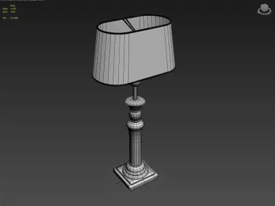 Wooden table lamp 3D model
