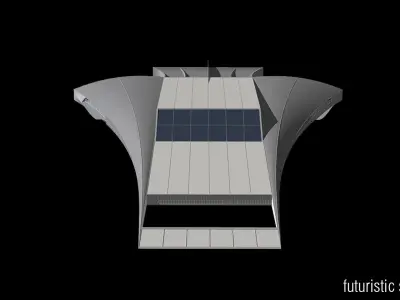 Futuristic Spacecraft Low-poly 3D model
