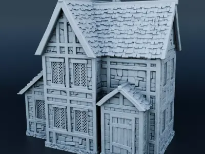 Medieval house 3D print model
