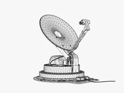 Satellite Dish Antenna Low-poly 3D model