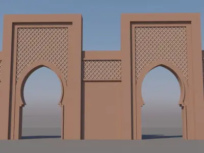 Traditional Moroccan Door Marrakech 3D model