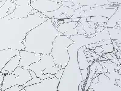 Kaesong Industrial Park Road Network Streets and Buildings 3D model