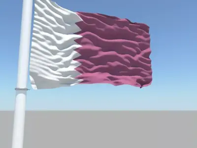 Qatar flag 3D model