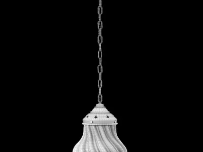 Pendant lighting copper and glass 3D model