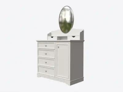 Children Dresser with Mirror and Drawers 3D model