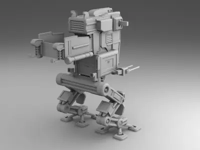 Robo-Tank 3D model robot 3D print model