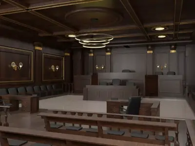 Courtroom Low-poly 3D model