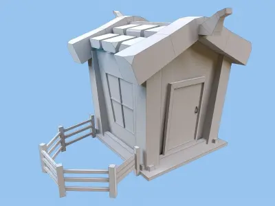 Medieval viking house Free low-poly 3D model