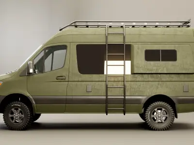  Mercedes Sprinter 4x4 Overlan Camper Military Green 