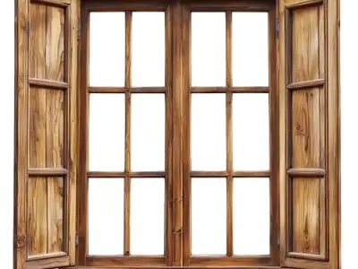 Rustic Medieval Wooden Window 3D print model