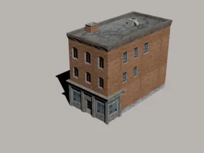 Brick Old Building - Flat gheto Free 3D model