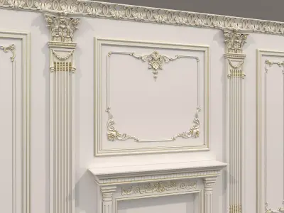 Wall Molding in Classic French style 33 3D model