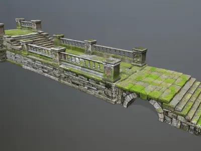 old ruins Low-poly 3D model