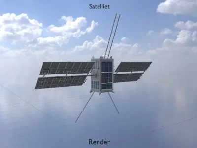 Satelliet 1 Low-poly 3D model
