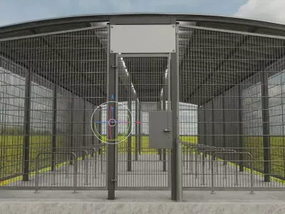 Lockable Bicycle Shelters Version 1 and 2 3D Model Pack