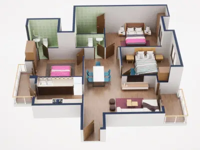 3D Floor Plan Model 50 3D model