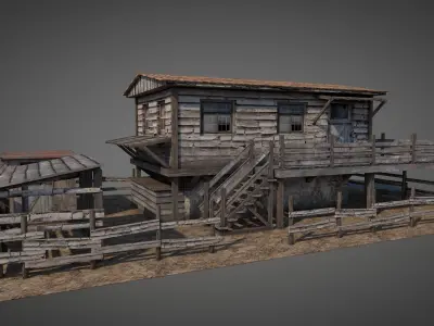 Anatolian Village Shack 7 Low-poly 3D model
