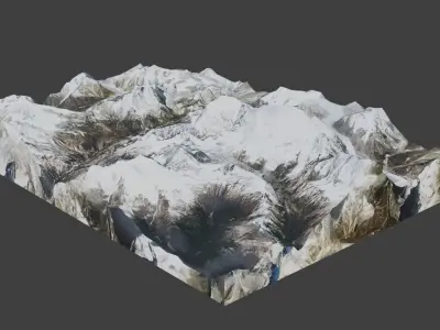 Chamlang Mountain Low-poly 3D model