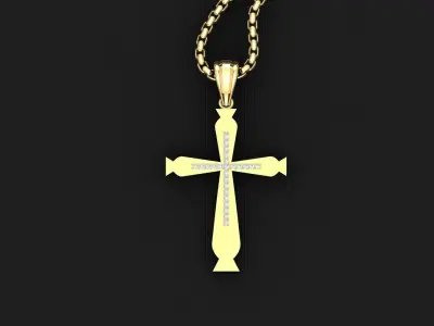 High Cross Pendant Light Gold 18K 3CP034 3D print model