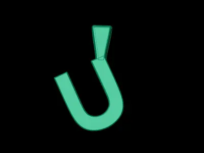 Pendant U horseshoe with diamonds 3D print model