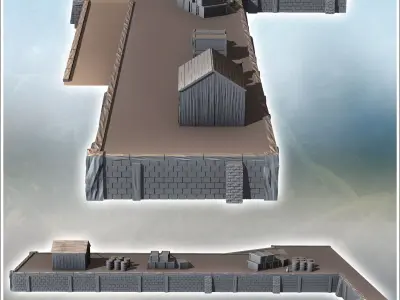 Industrial loading dock with access ramp and annex building 5 -  3D print model
