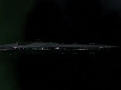 Ares-class heavy cruiser Low-poly 3D model