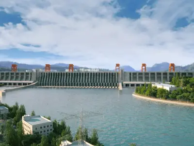 Three Gorges Dam  Three Gorges Hydroelectric Power Station 3D model