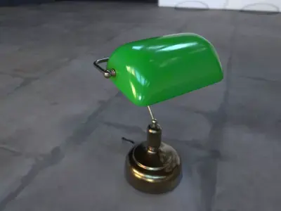 Bankers Desk Lamp Low-poly 3D model