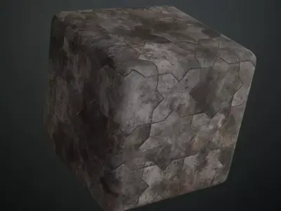 Weathered Islamic Star Pattern Stone Tiles PBR Seamless Texture