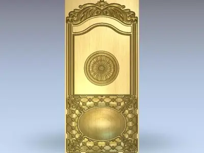 3d model gold door with ornate design 3D model